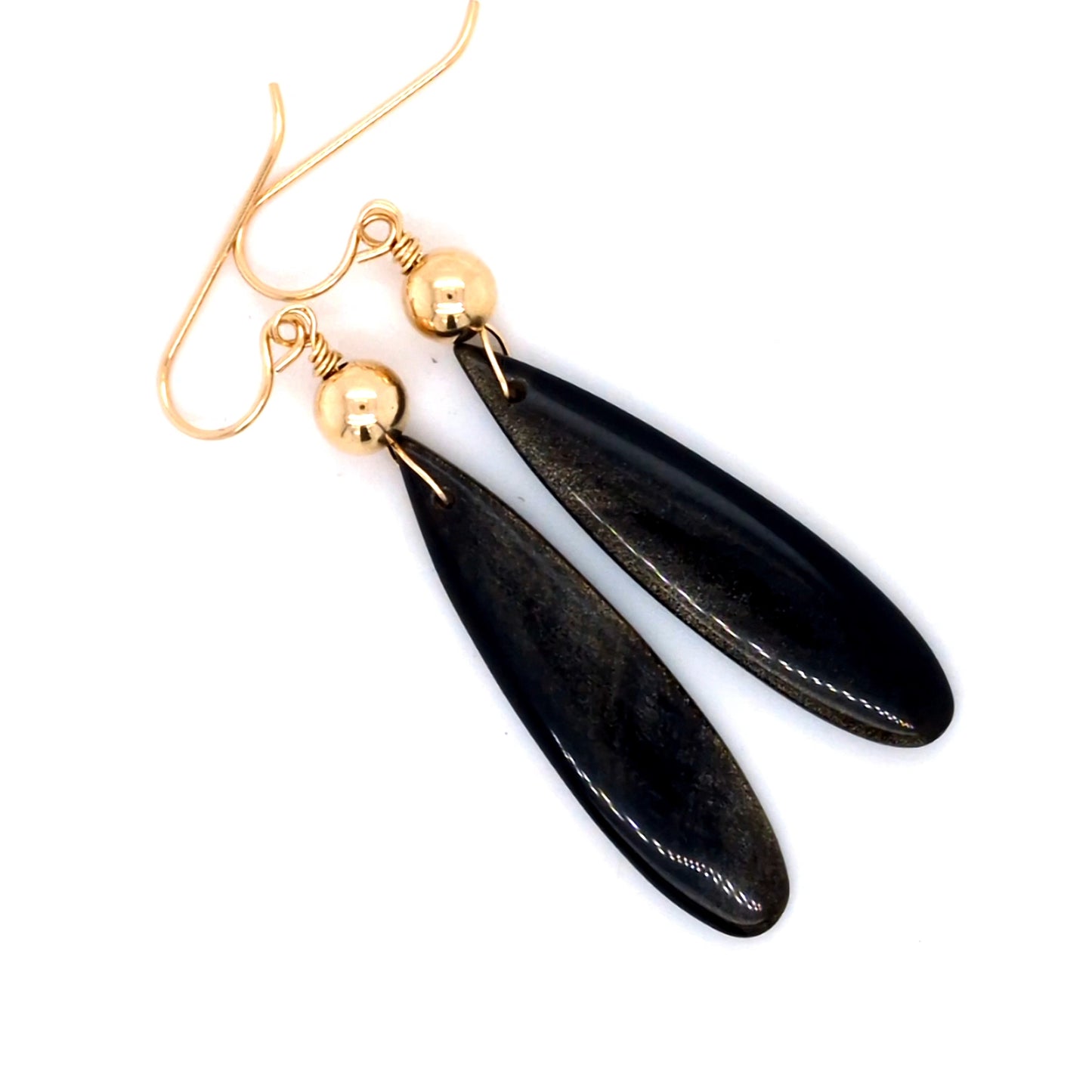 Gold Obsidian Earrings