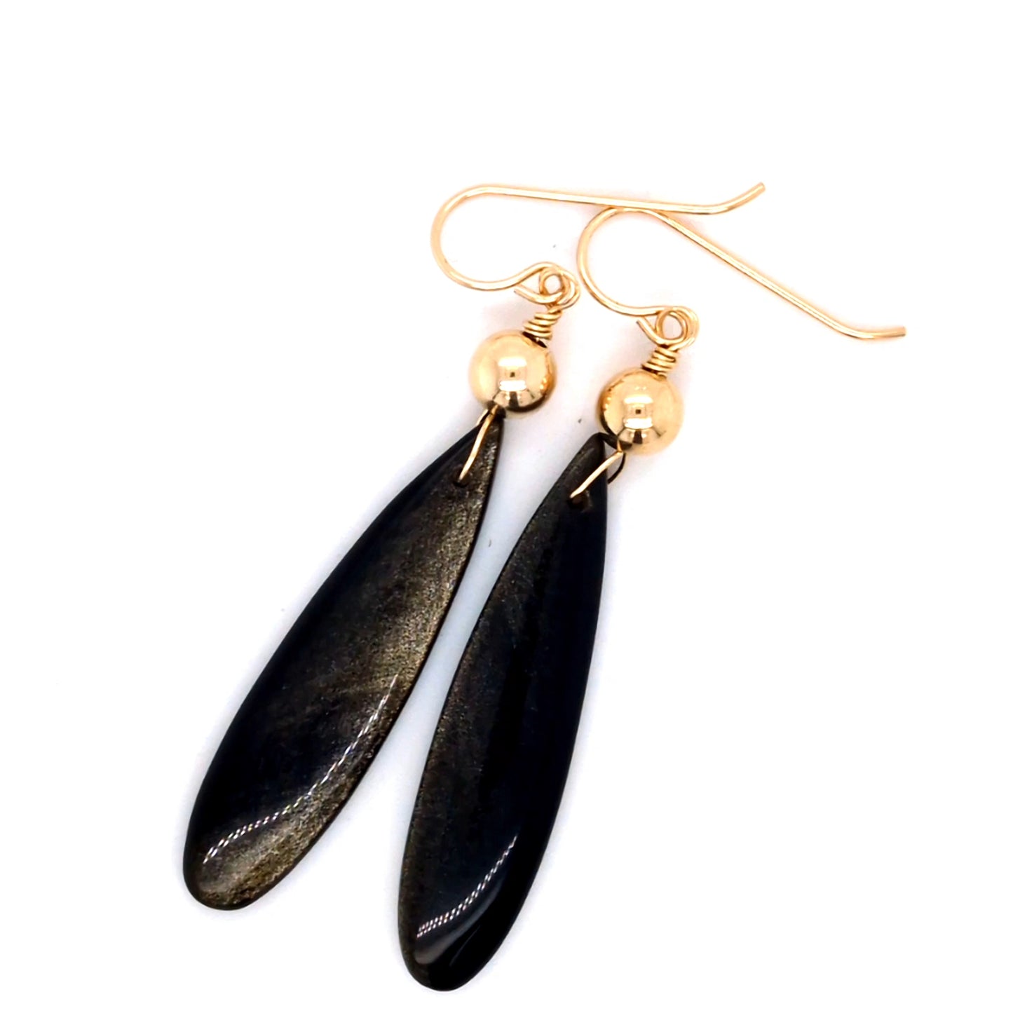 Gold Obsidian Earrings