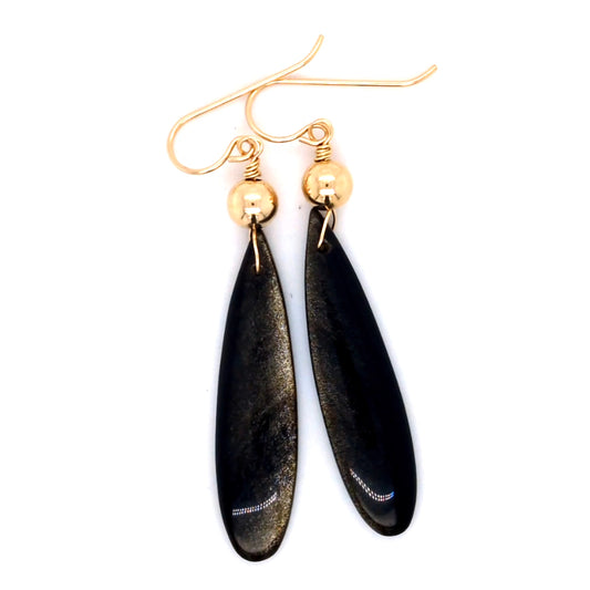 Gold Obsidian Earrings