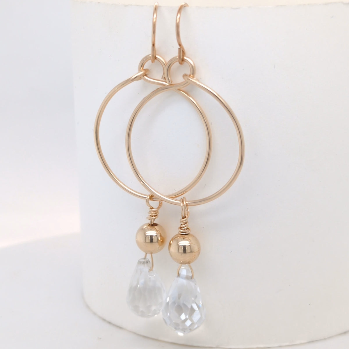 Gold Hoops Quartz