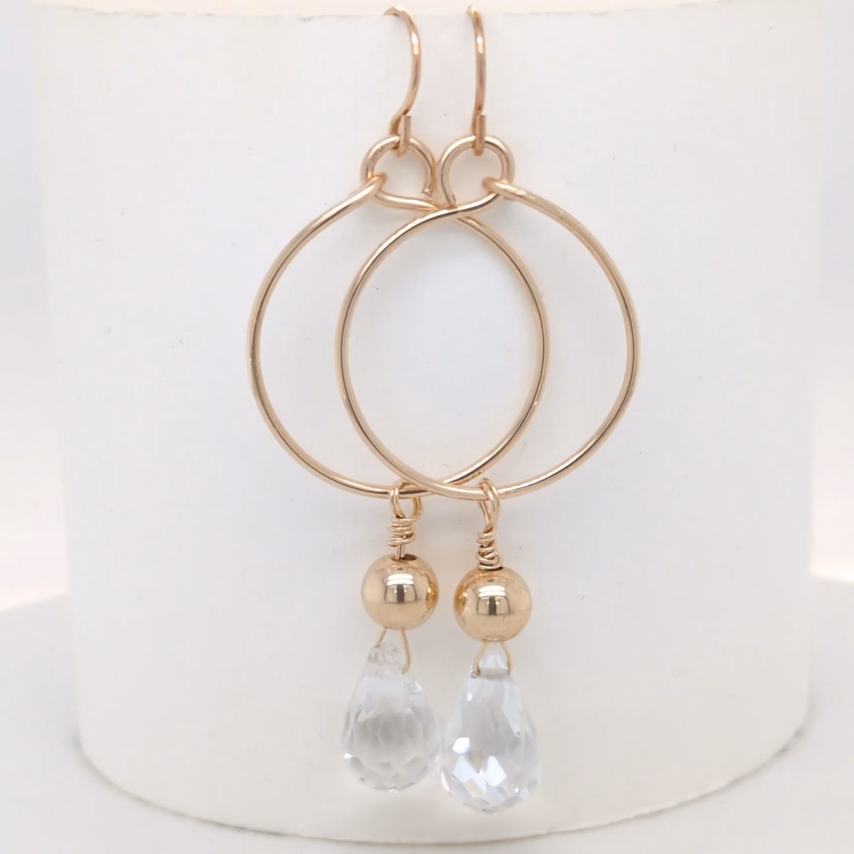 Gold Hoops Quartz