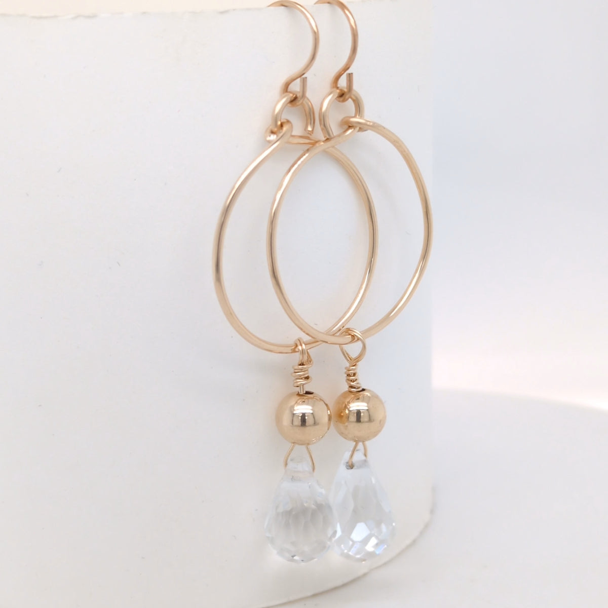 Gold Hoops Quartz