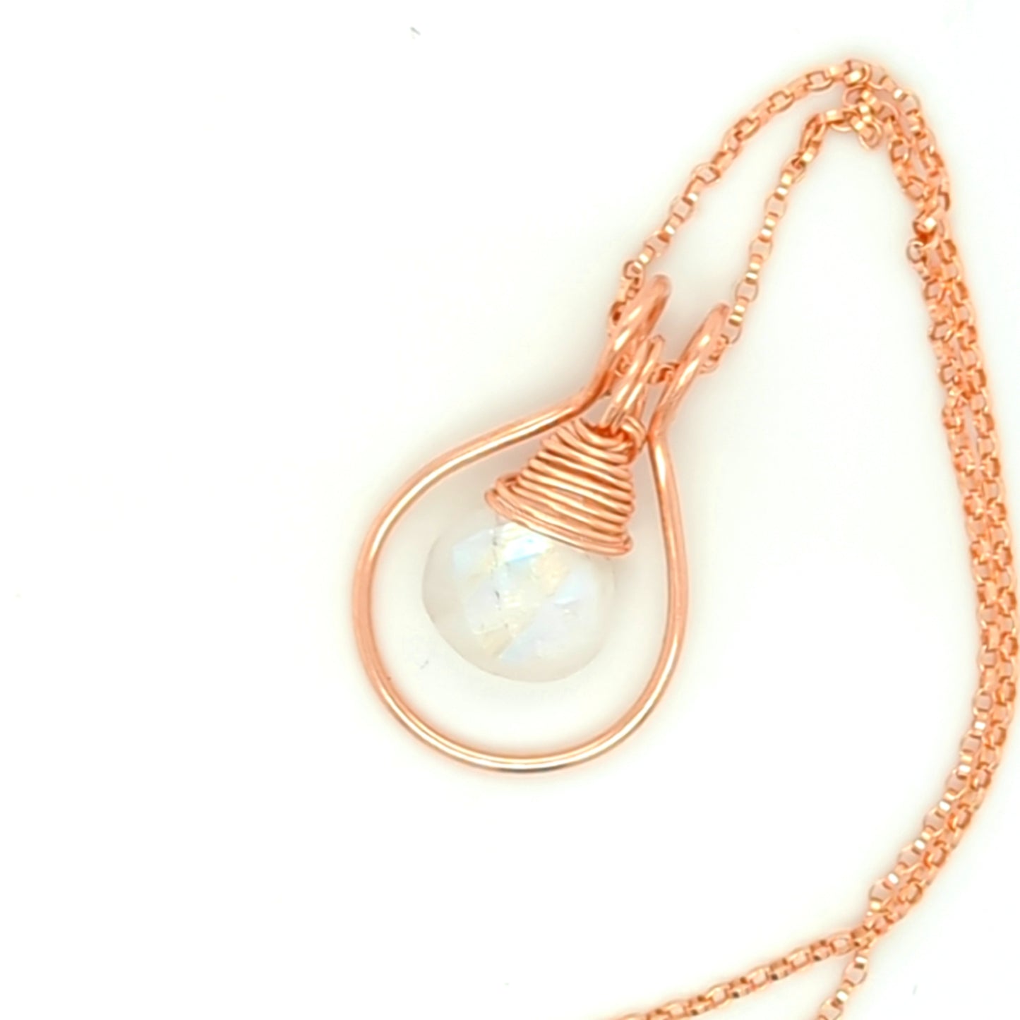 Removable Hoop  Gemstone Pendant