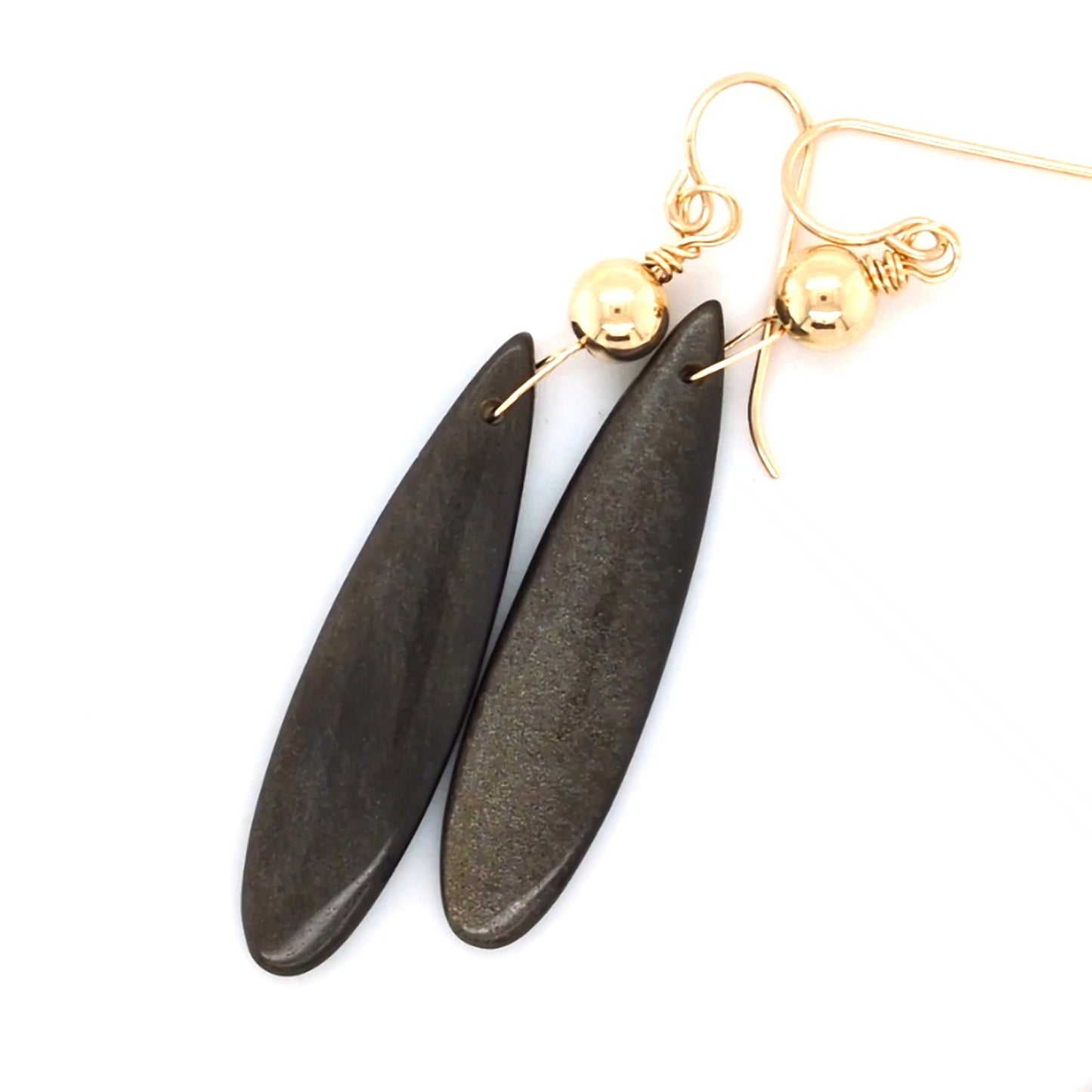 Gold Obsidian Earrings
