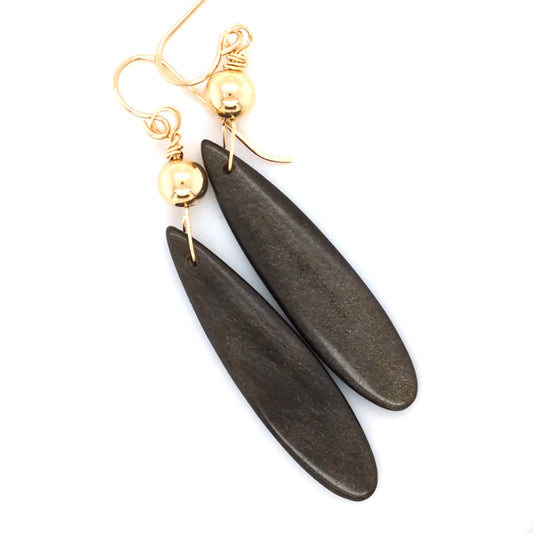 Gold Obsidian Earrings