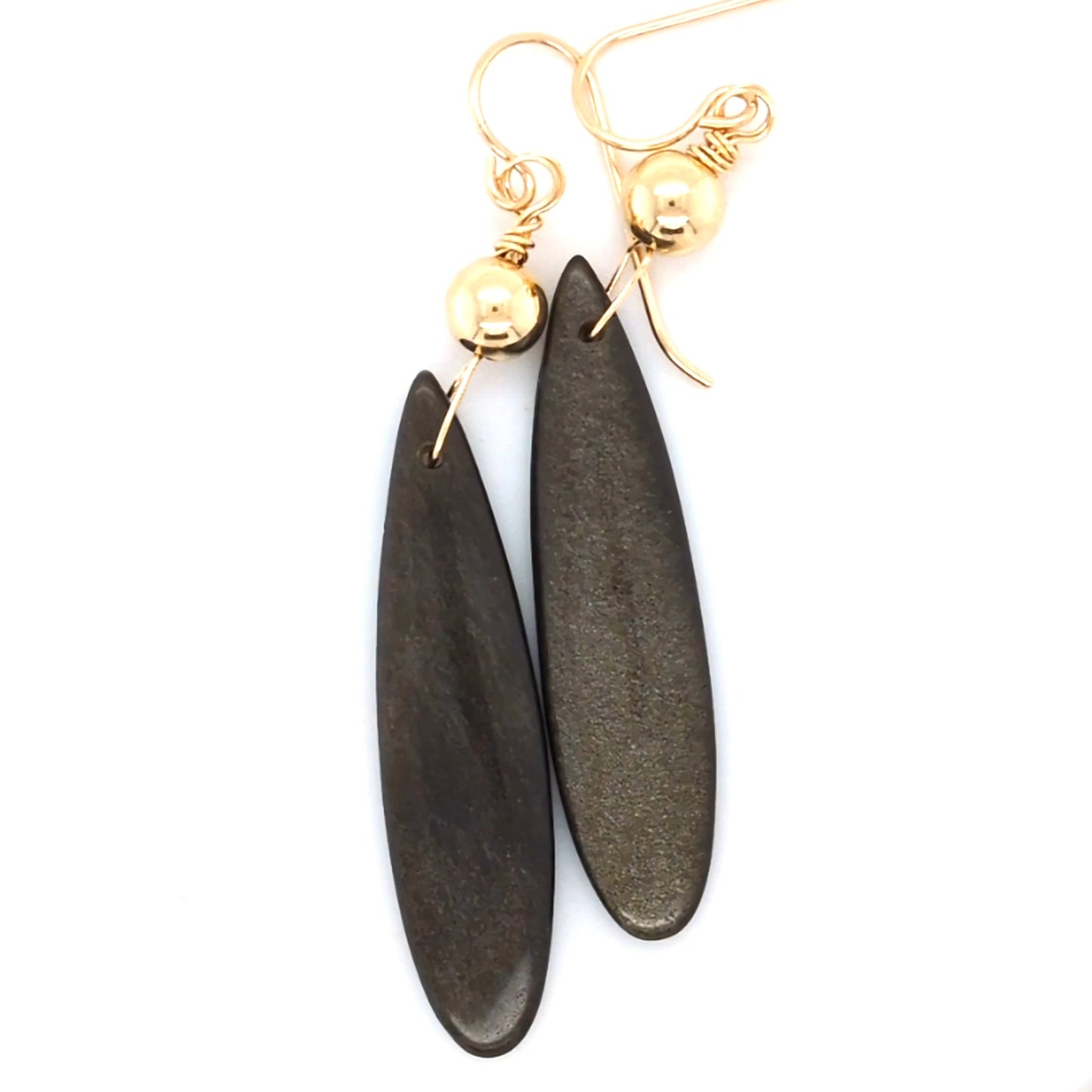 Gold Obsidian Earrings