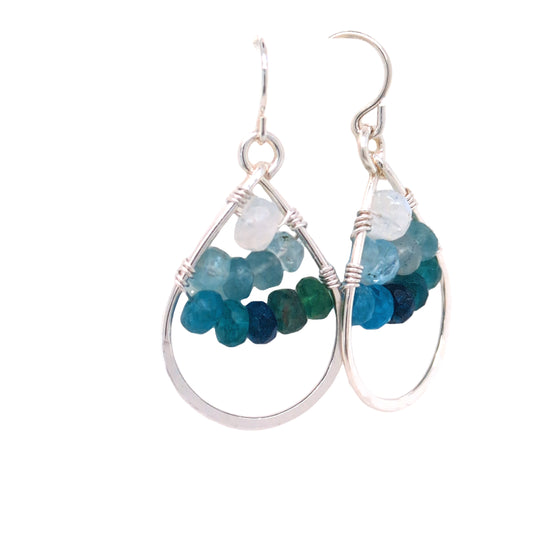 Ocean Silver Hoops