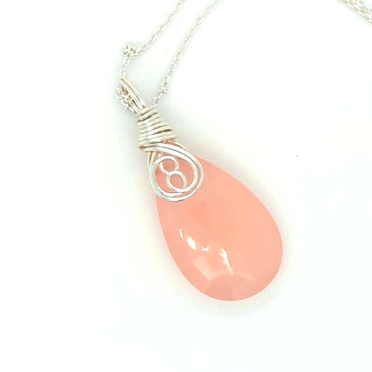 Peach/Pink Chalcedony Pendant