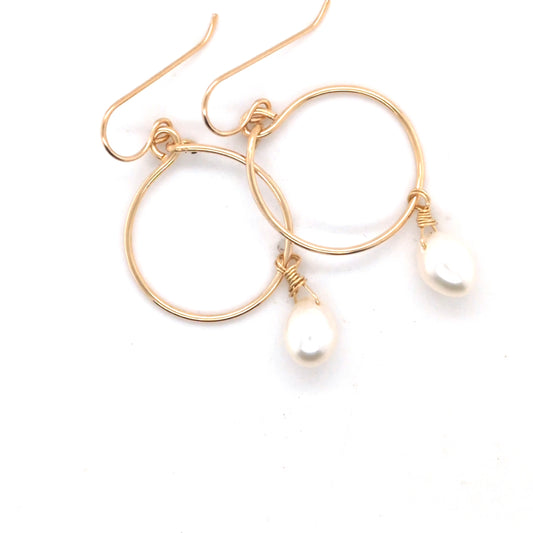 Pearl Gold Hoop