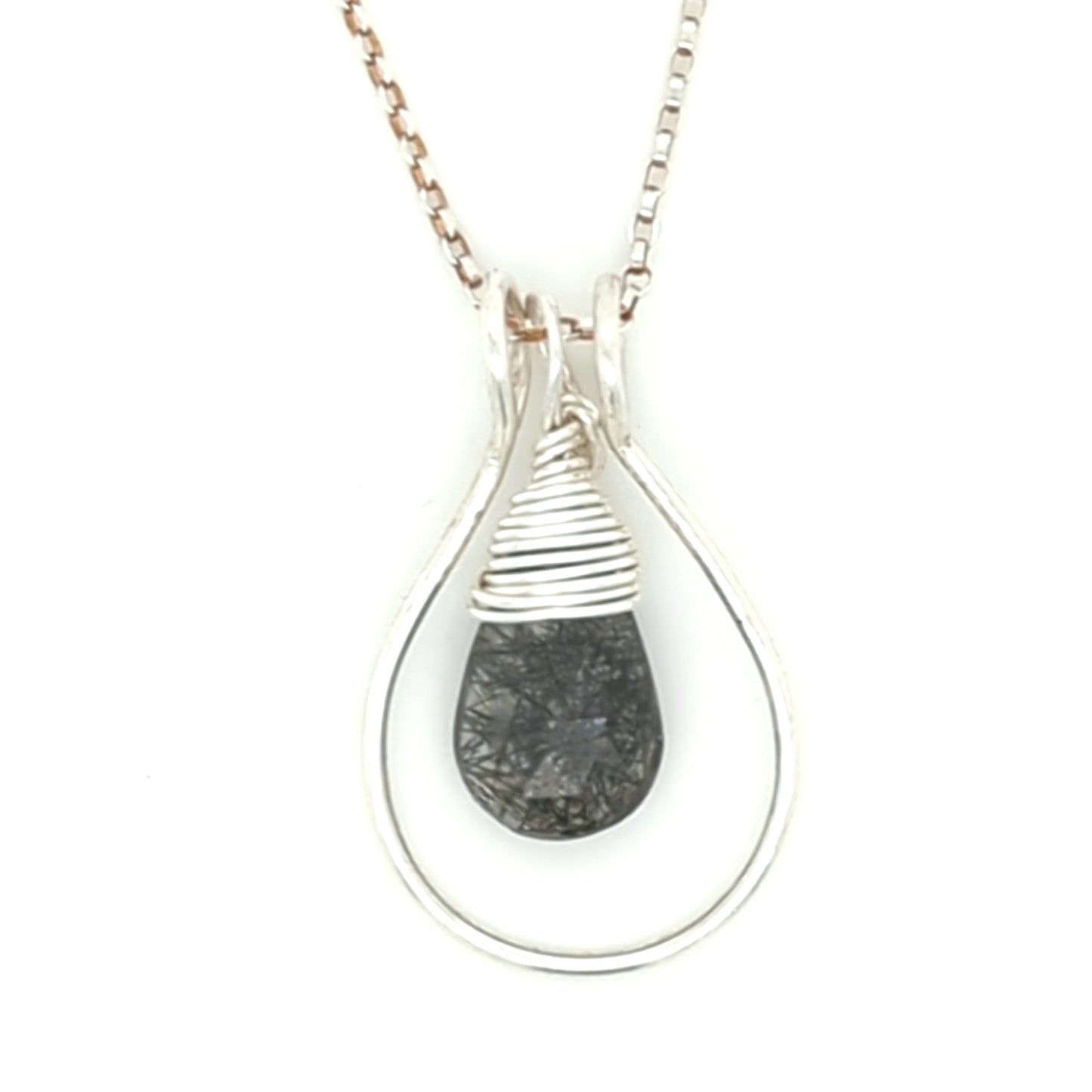 Removable Hoop  Gemstone Pendant