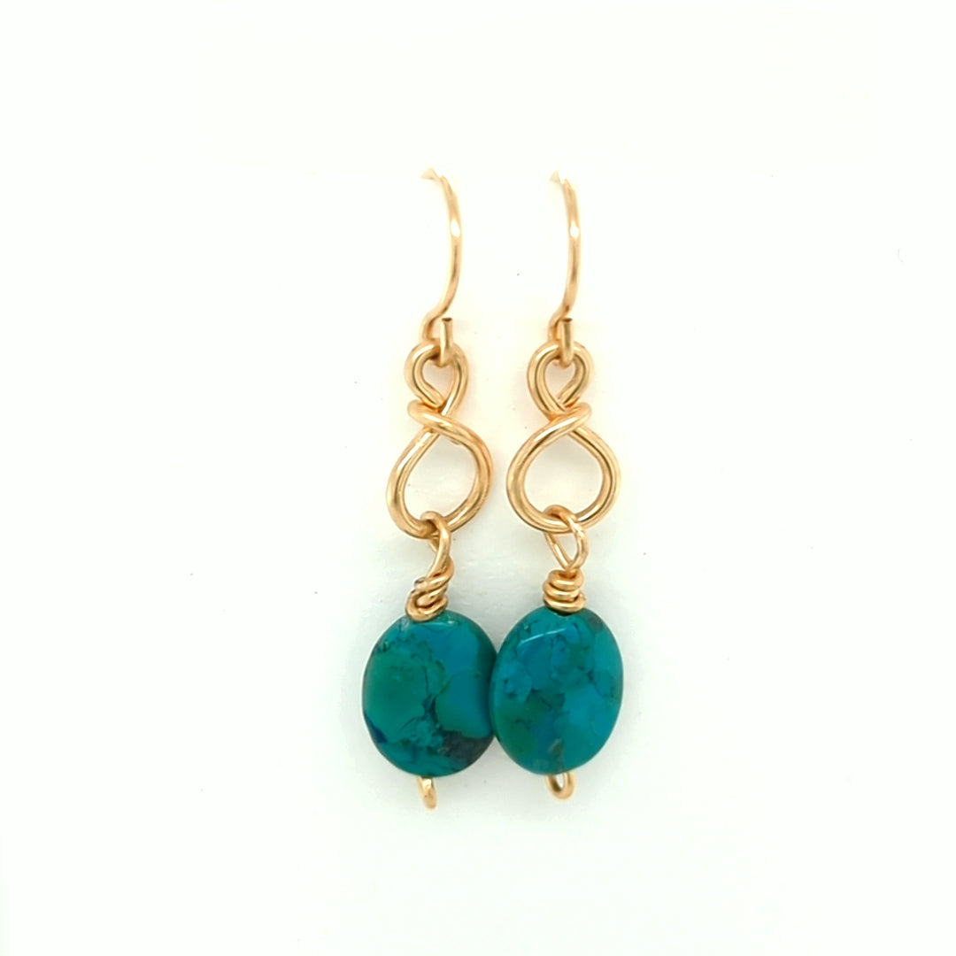 Turquoise Gold Drops