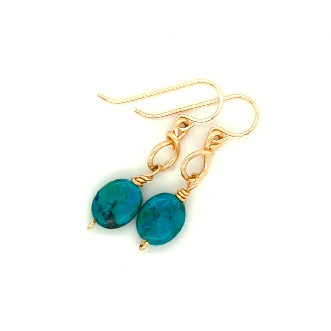 Turquoise Gold Drops