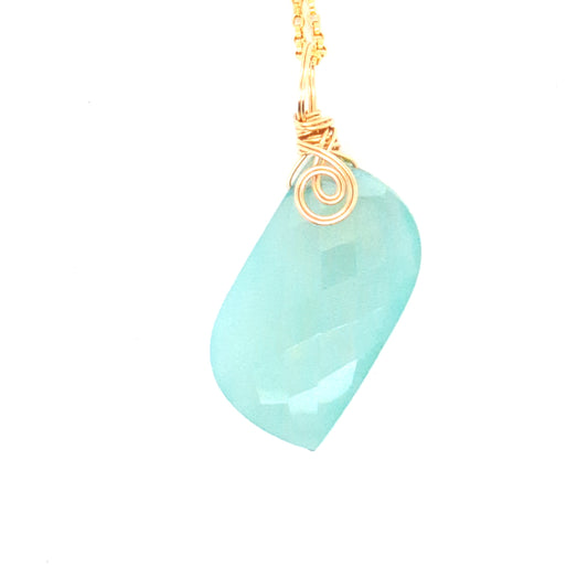 Sea Foam Chalcedony Pendant