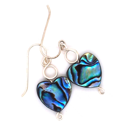 Abalone Heart Earrings