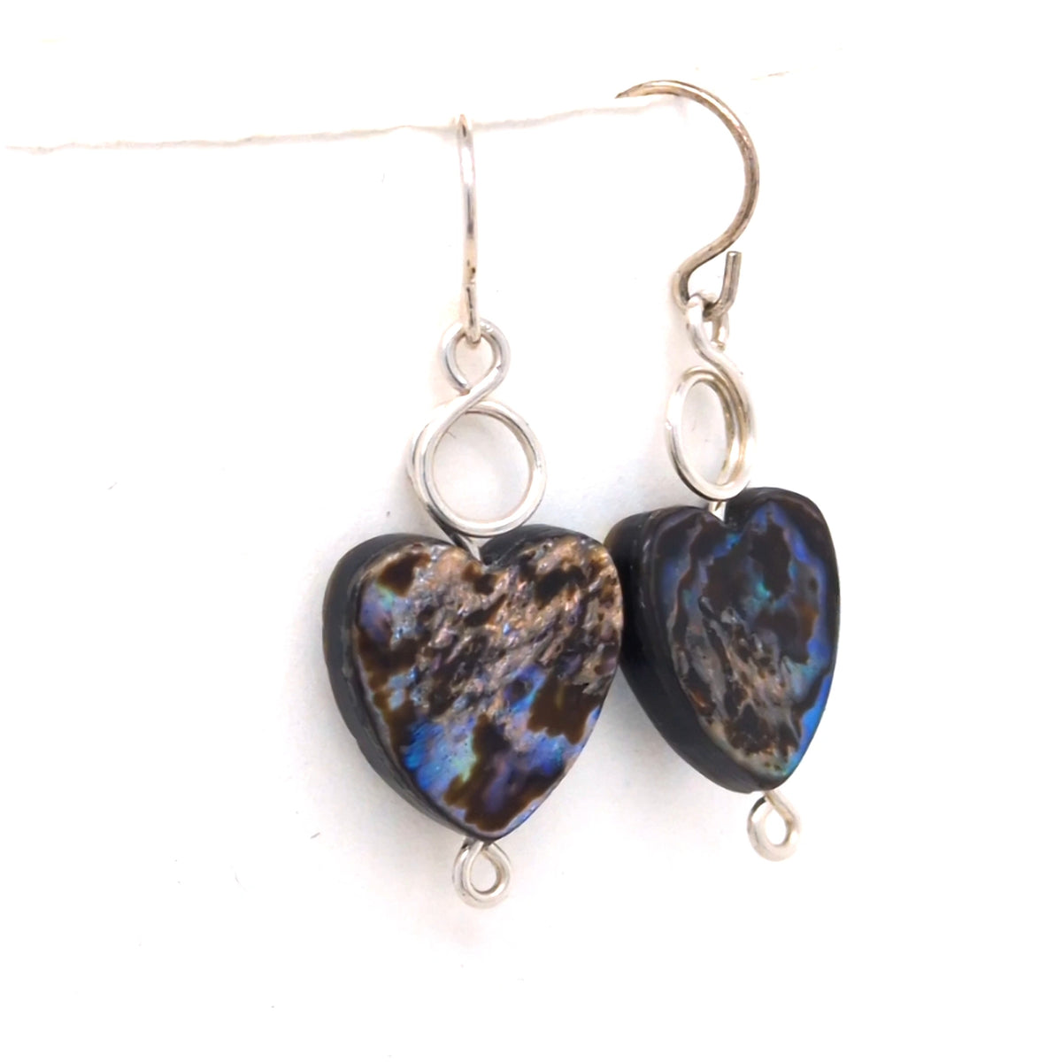 Abalone Heart Earrings