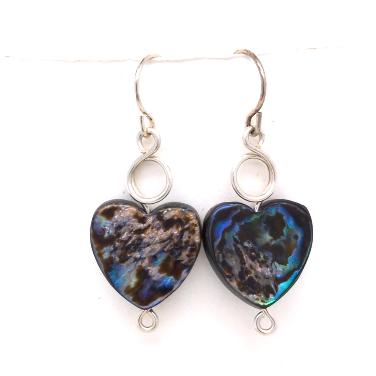 Abalone Heart Earrings