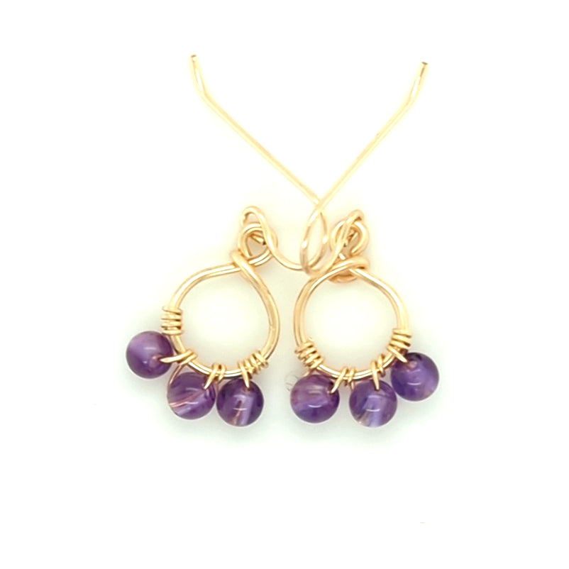 Amethyst Cluster Earrings