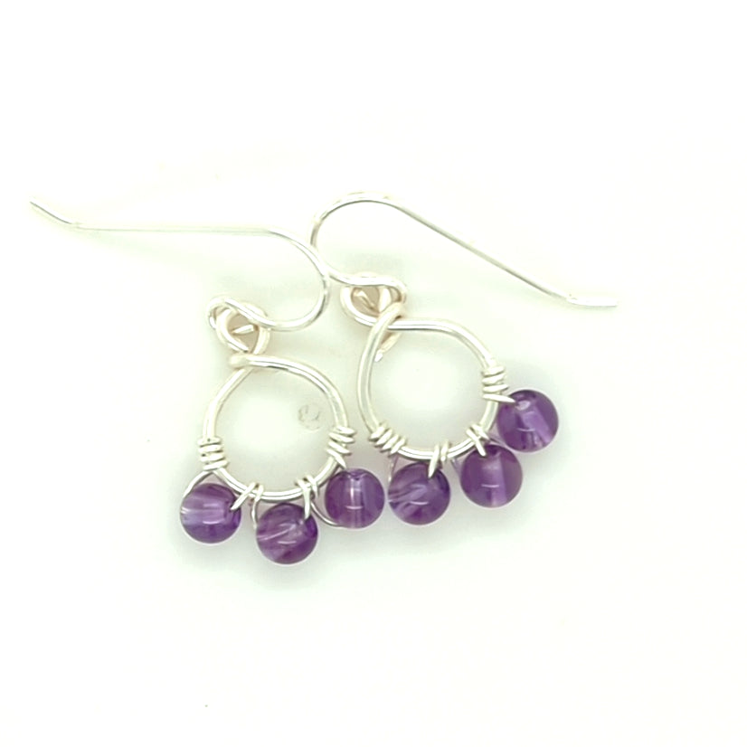 Amethyst Cluster Earrings