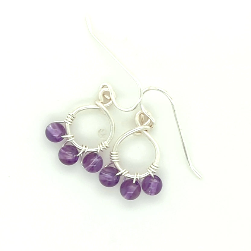 Amethyst Cluster Earrings