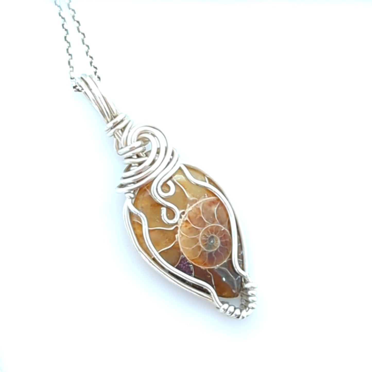 Ammonite Pendant Sterling Silver