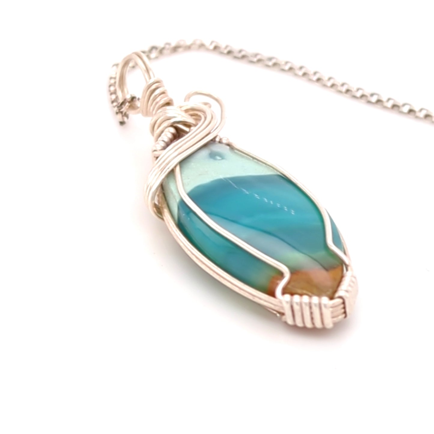 Beach Opal Pendant Silver