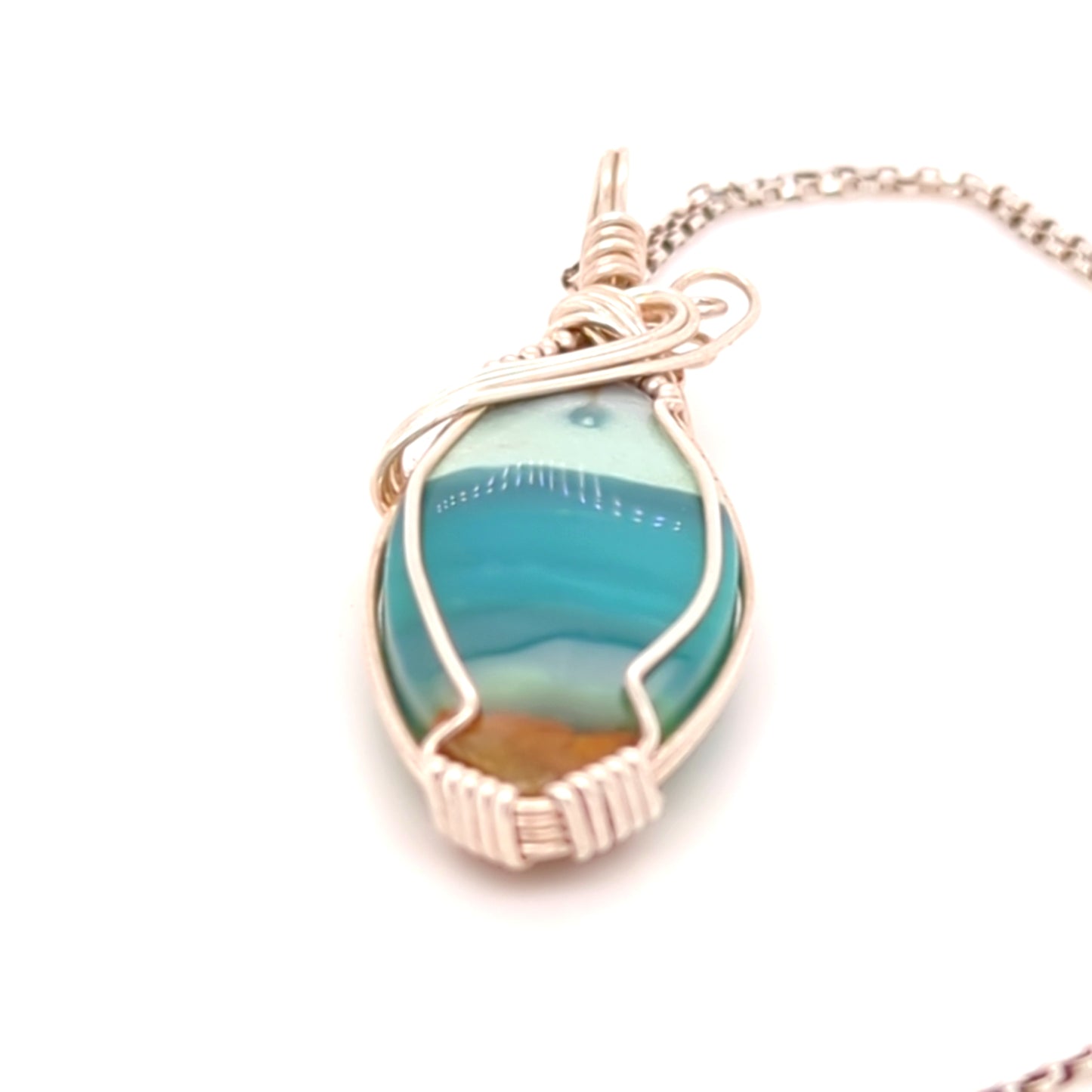 Beach Opal Pendant Silver