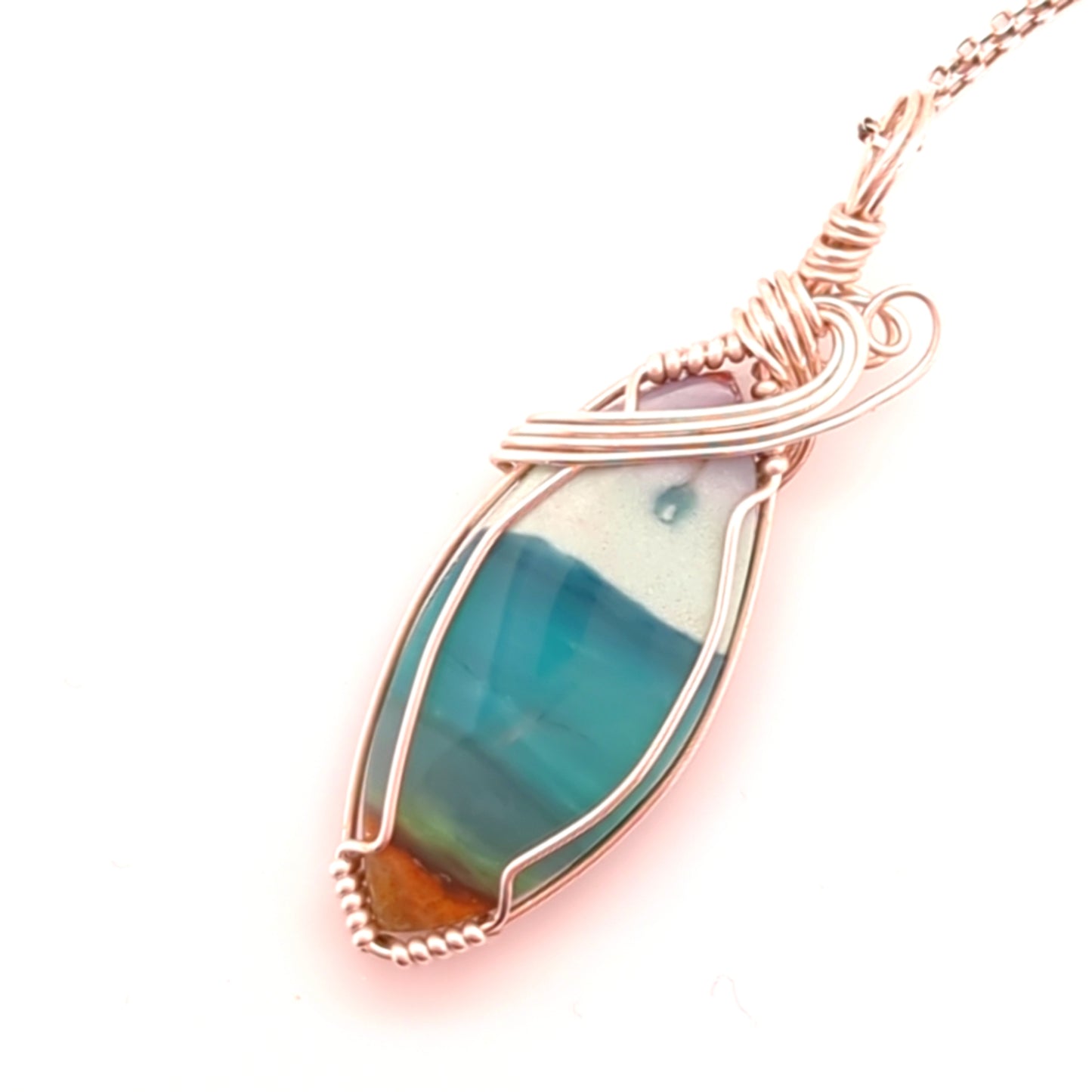 Beach Opal Pendant Silver