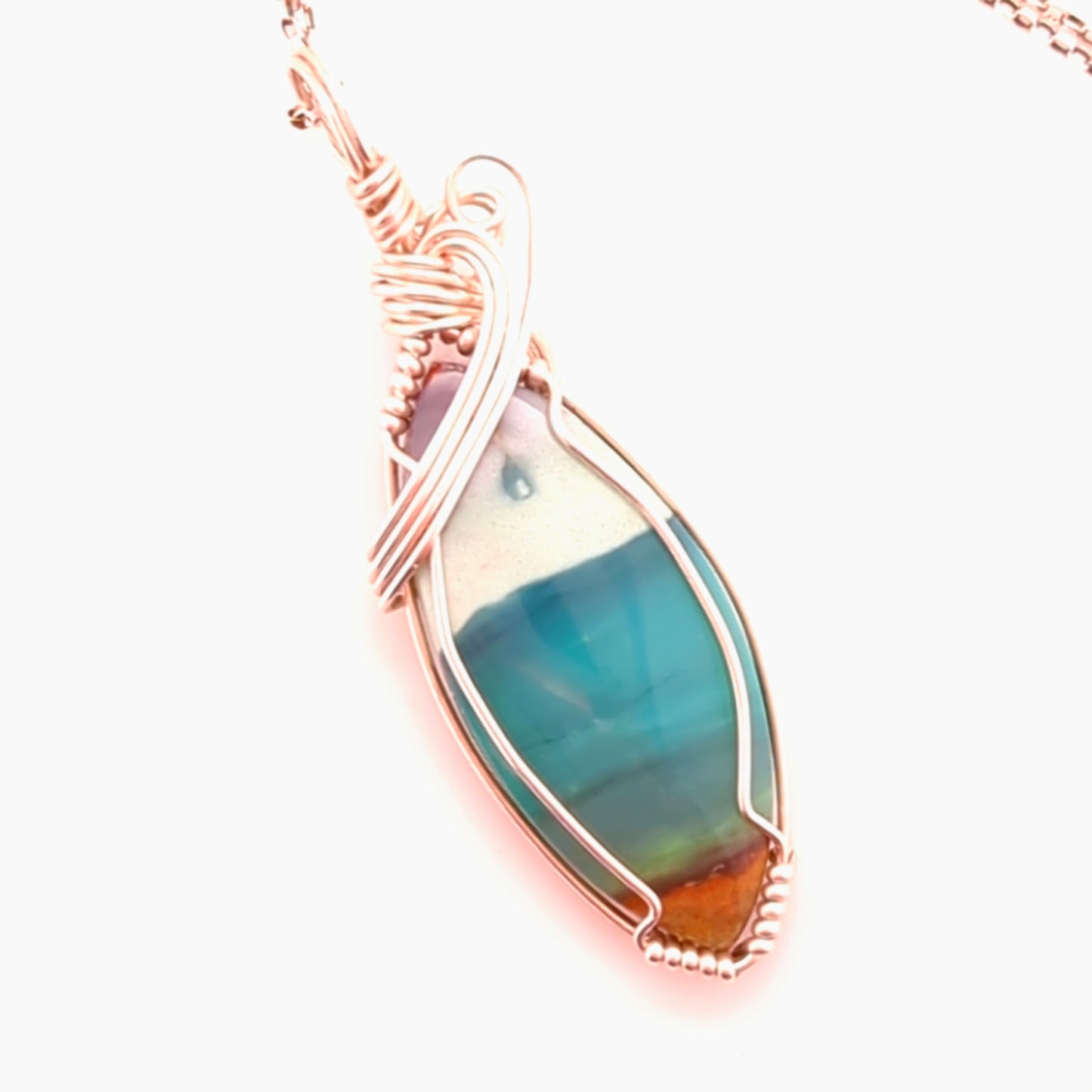 Beach Opal Pendant Silver