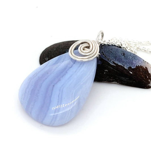 Blue Lace Agate Pendant