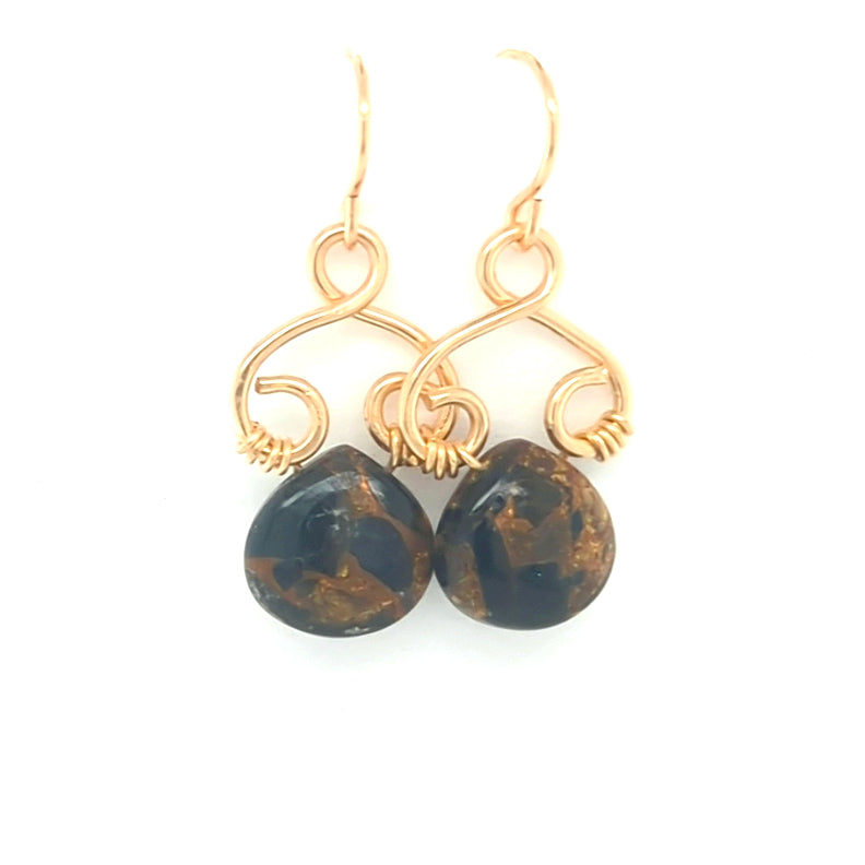 Copper Obsidian Earrings