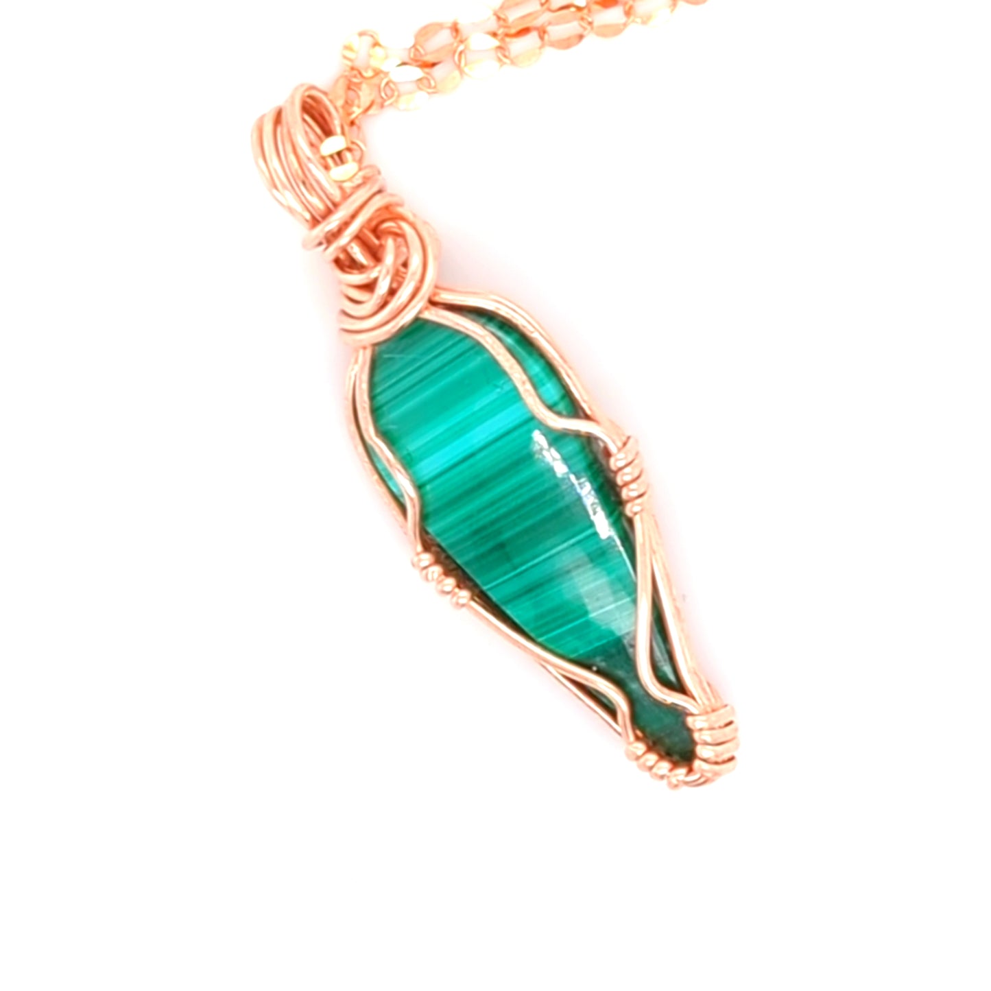 Malachite Pendant Rose Gold