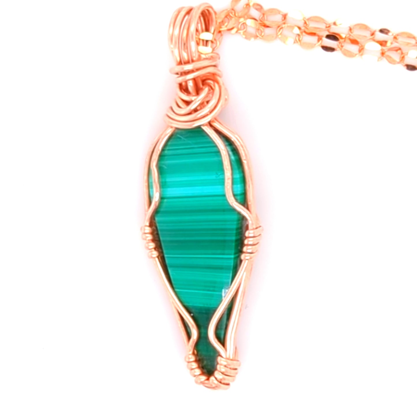 Malachite Pendant Rose Gold