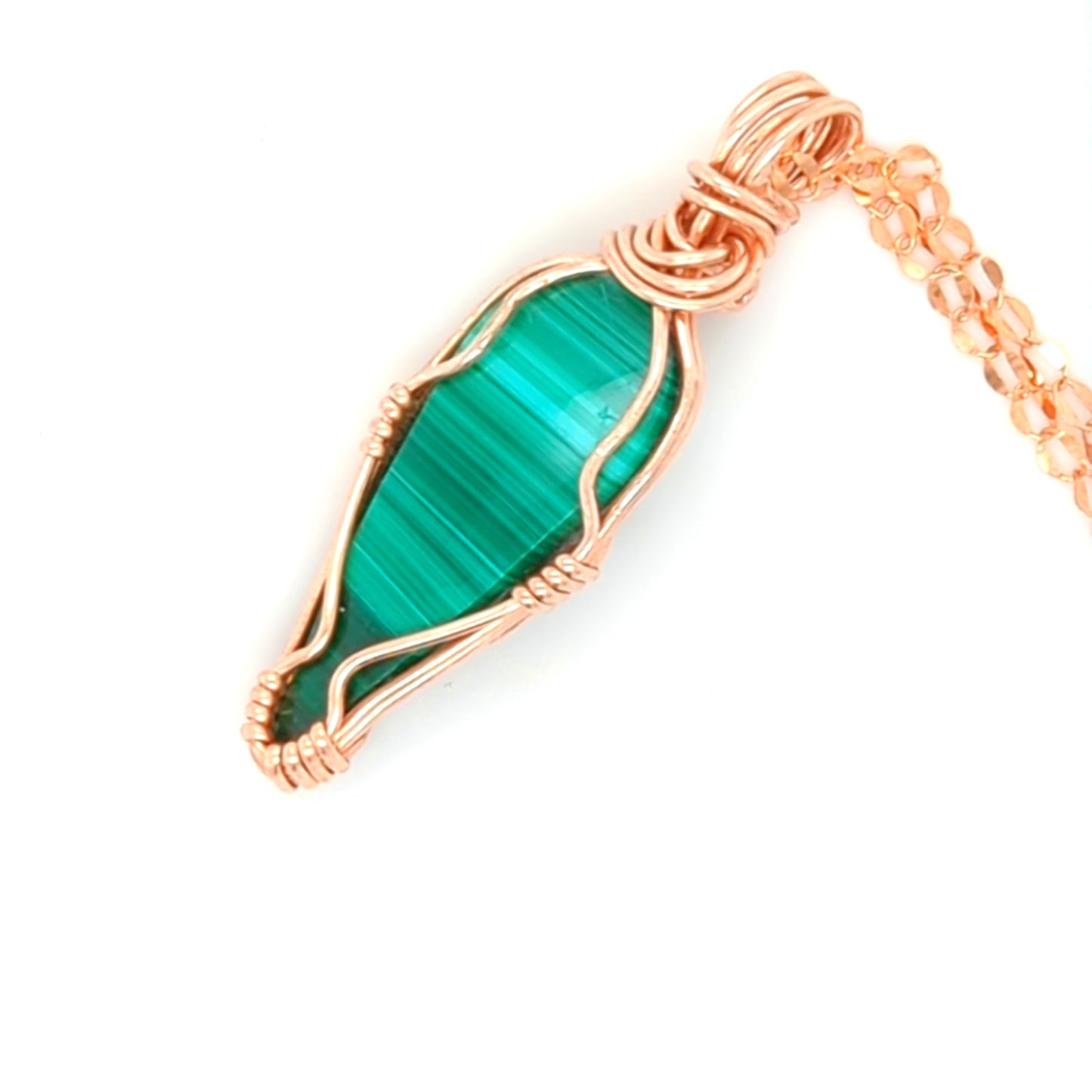 Malachite Pendant Rose Gold