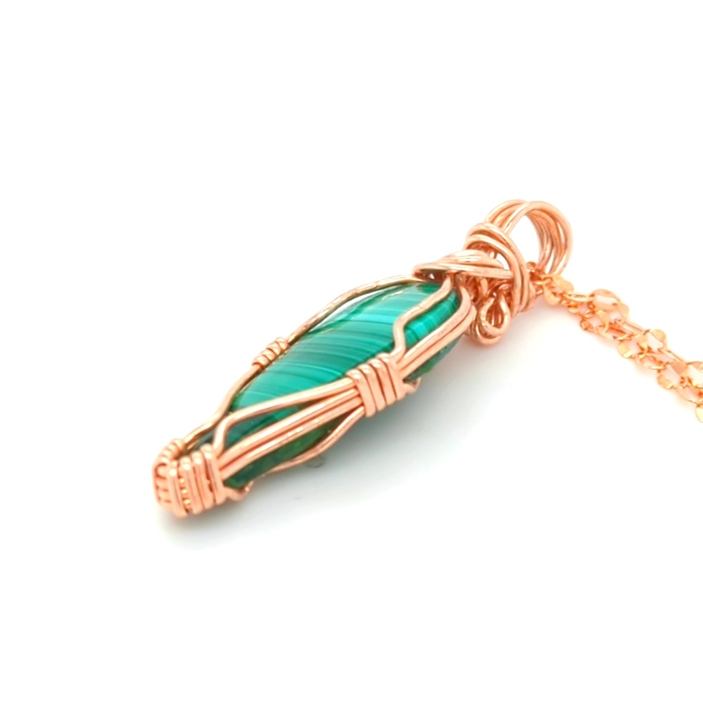 Malachite Pendant Rose Gold