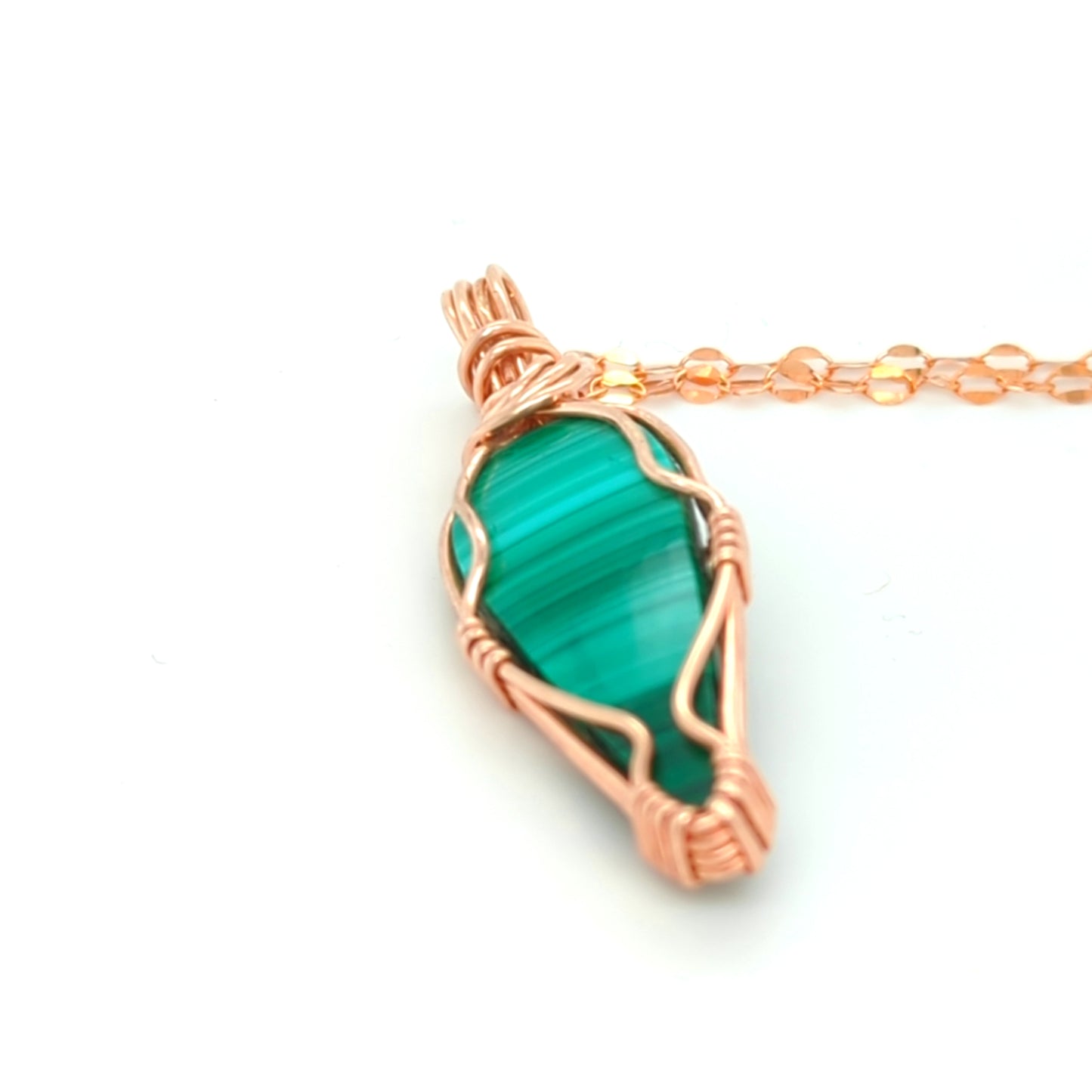 Malachite Pendant Rose Gold