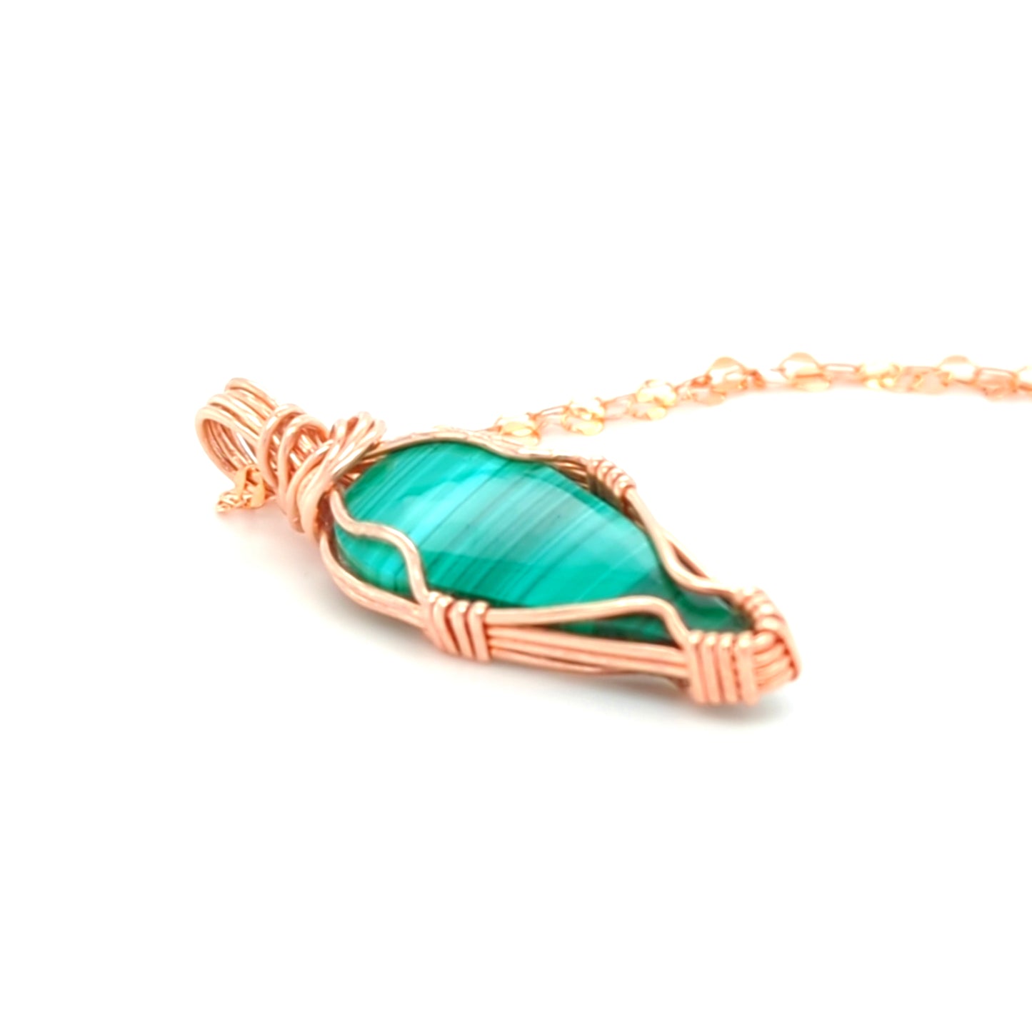 Malachite Pendant Rose Gold