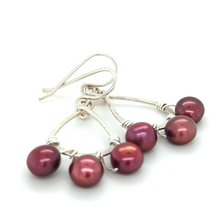 Pearl Maroon Hoops