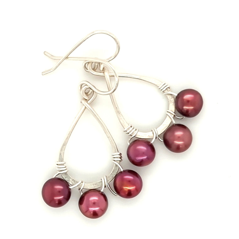 Pearl Maroon Hoops