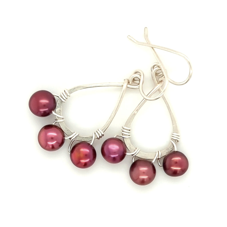 Pearl Maroon Hoops