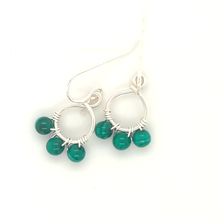 Malachite Cluster Earrings