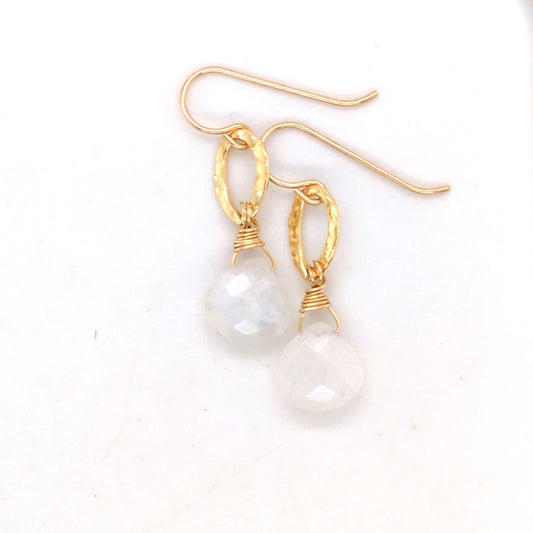 Moonstone Gold drop earrings