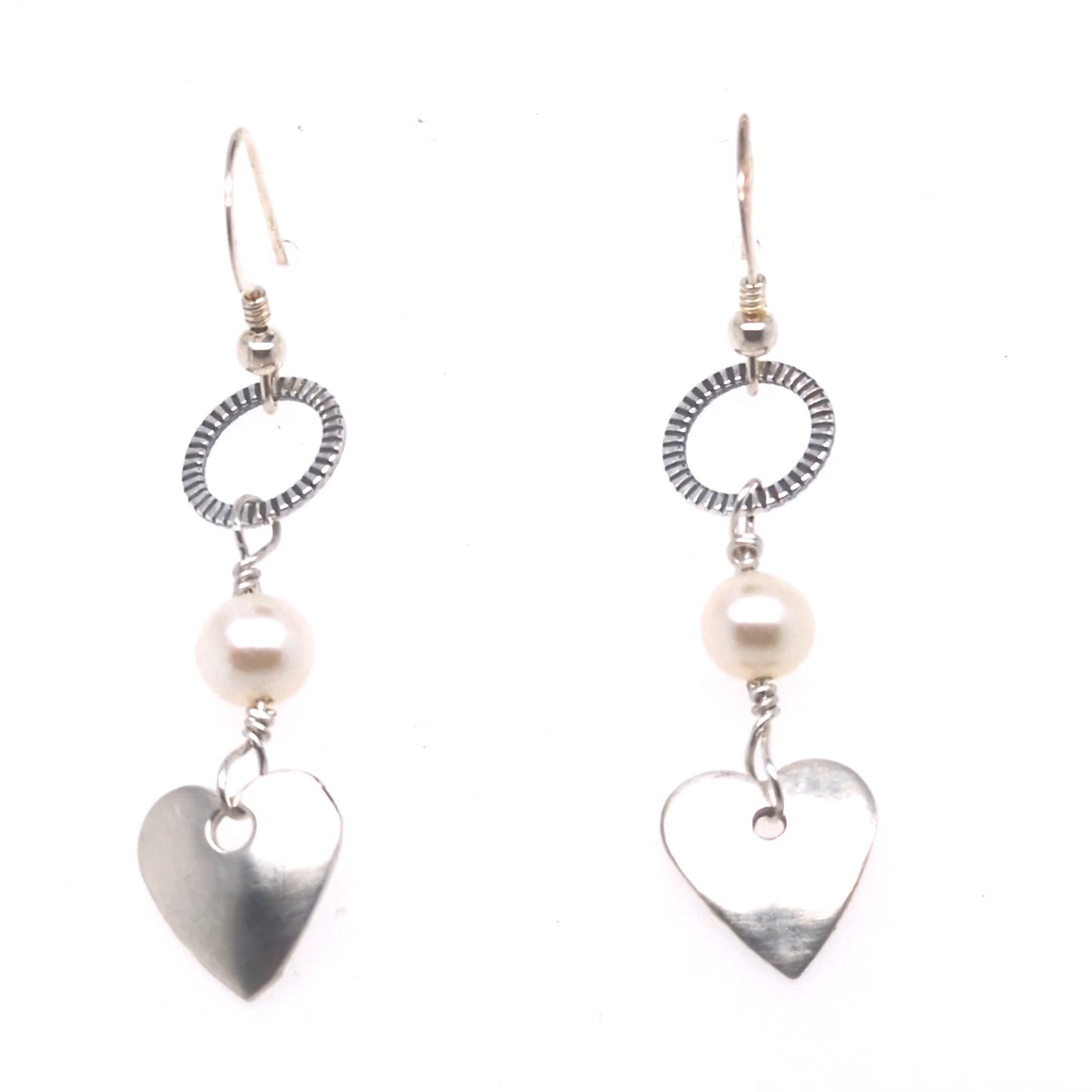 Heart and Pearl Earrings