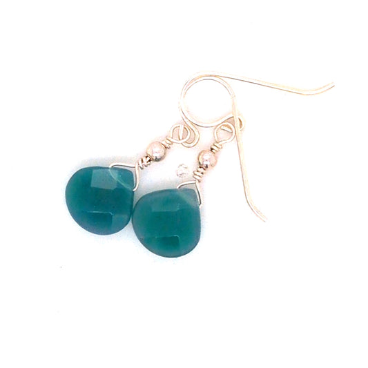 Chalcedony Teal Earrings
