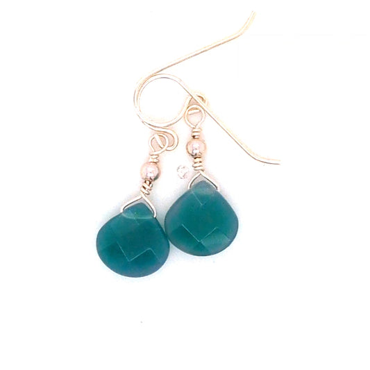 Chalcedony Teal Earrings