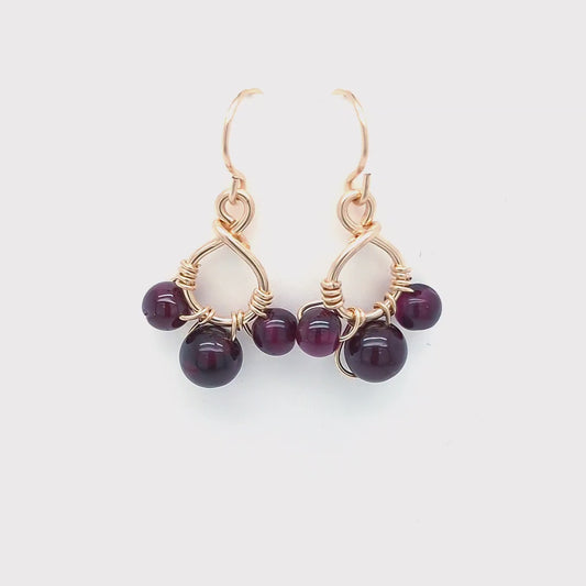 Garnet Cluster Earrings